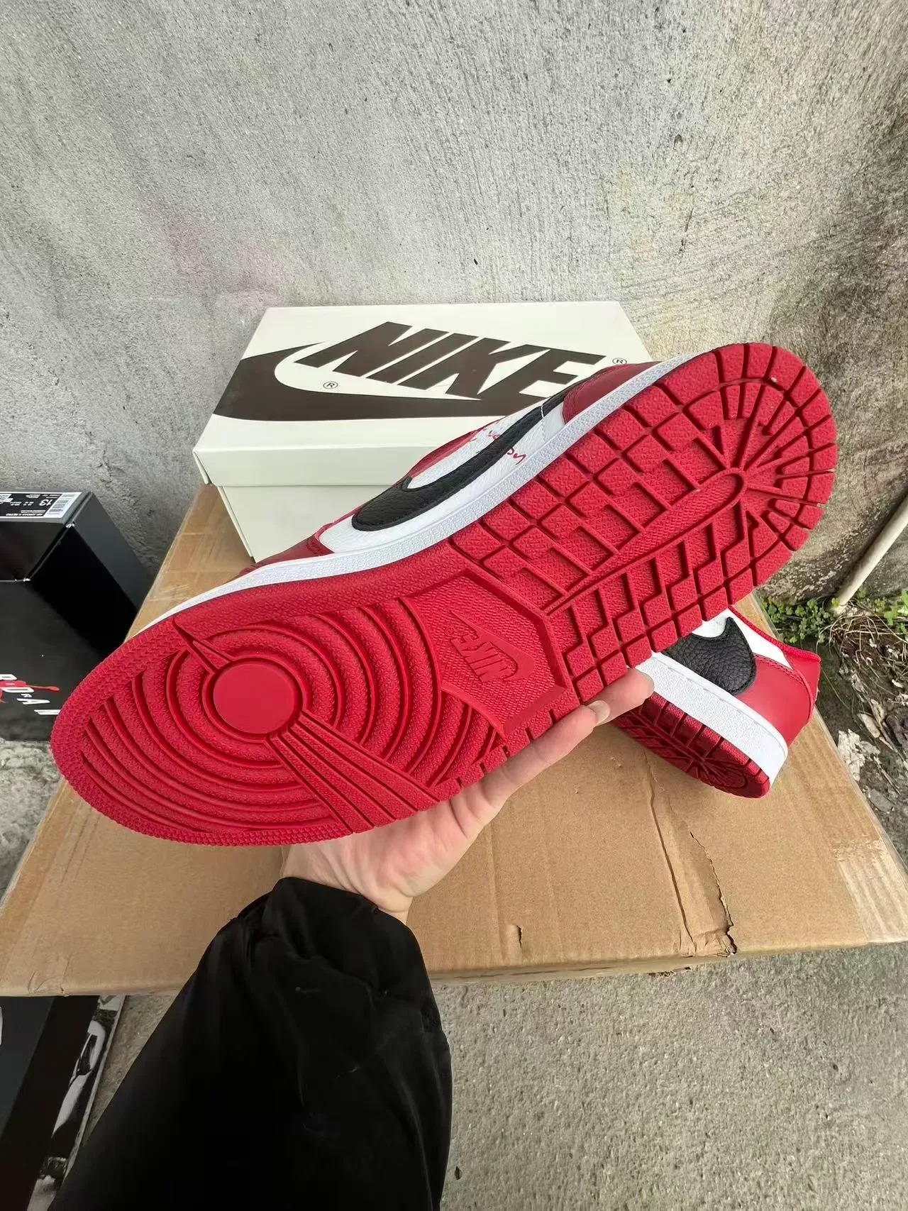 Nike Air Jordan 1 Red White Black Lifestyle Sneakers 6