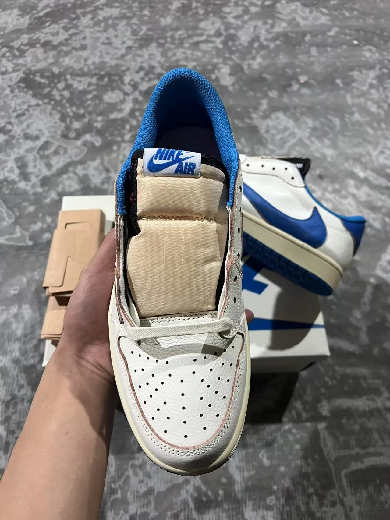 Nike Air Jordan 1 White Royal Blue Lifestyle Sneakers 4