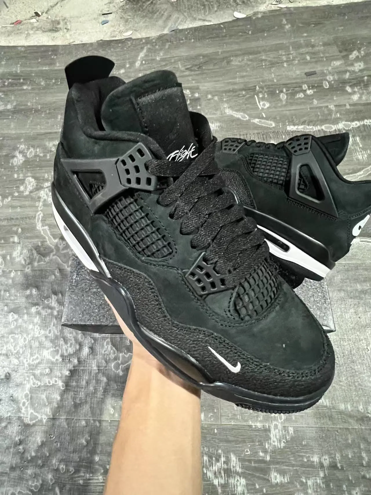 Nike Air Jordan 4 Black White Basketball Shoes 2
