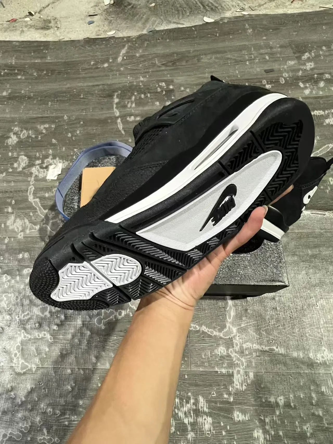 Nike Air Jordan 4 Black White Basketball Shoes 6