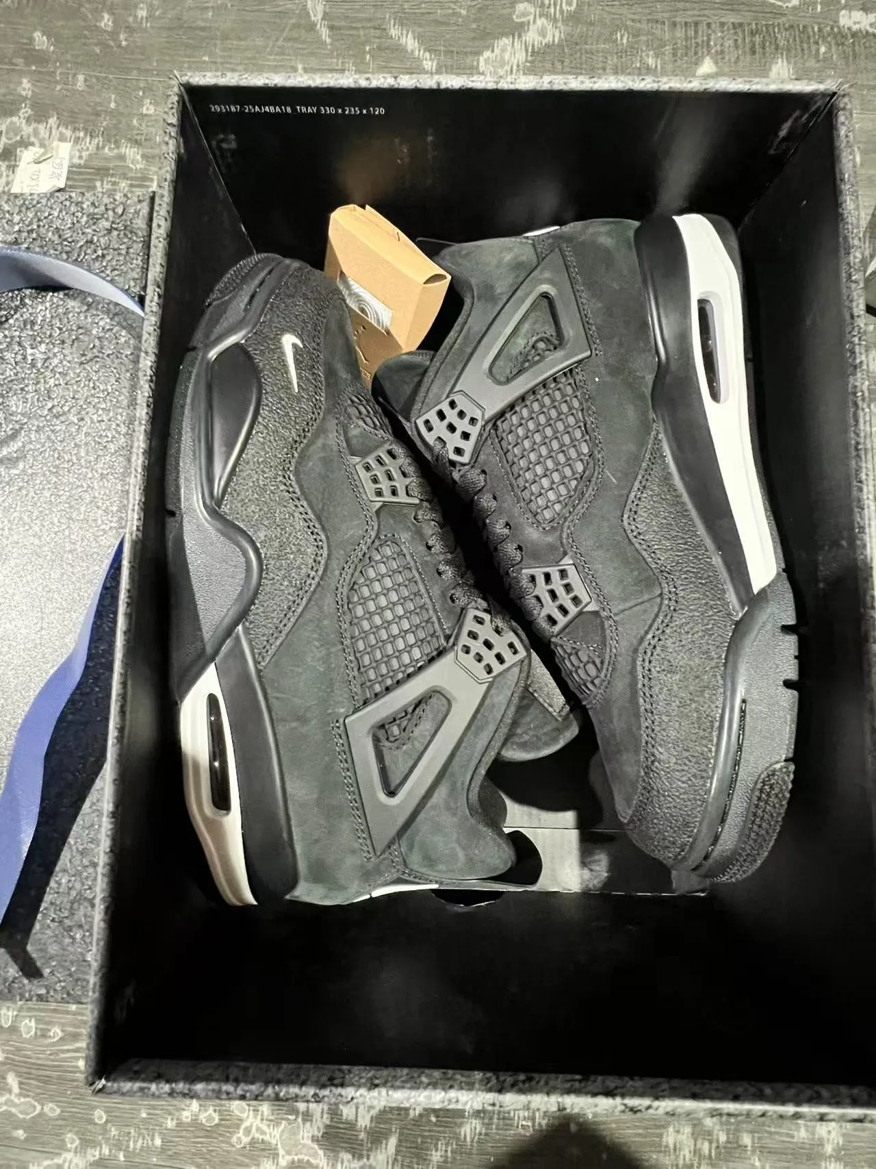Nike Air Jordan 4 Black White Basketball Shoes 9