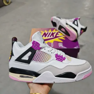 Nike Air Jordan 4 White Black Magenta Basketball Shoes