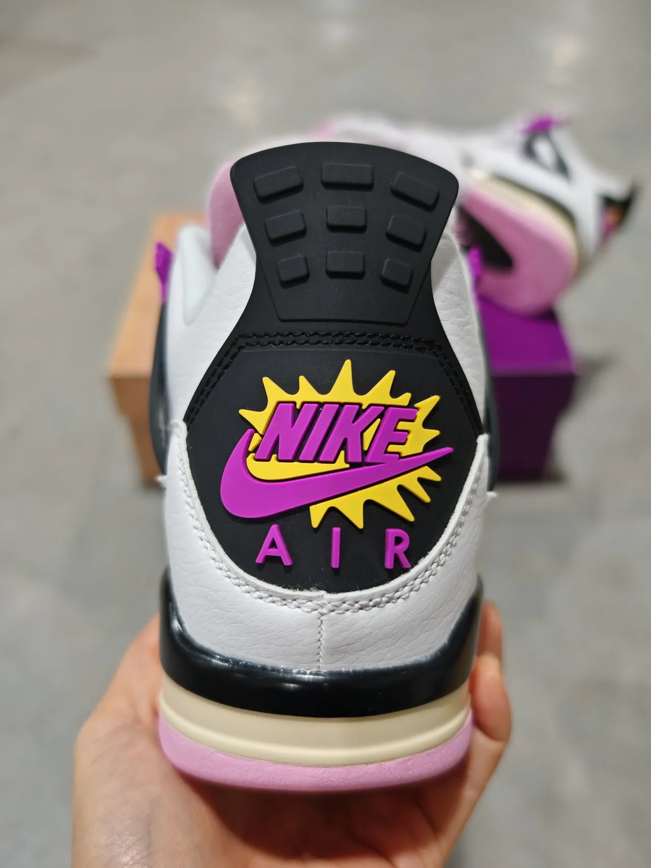 Nike Air Jordan 4 White Black Magenta Basketball Shoes 2