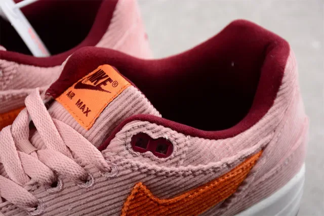 Nike Air Max 1 Corduroy Pink Orange Burgundy Lifestyle Sneakers 5