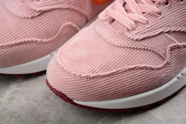 Nike Air Max 1 Corduroy Pink Orange Burgundy Lifestyle Sneakers 7