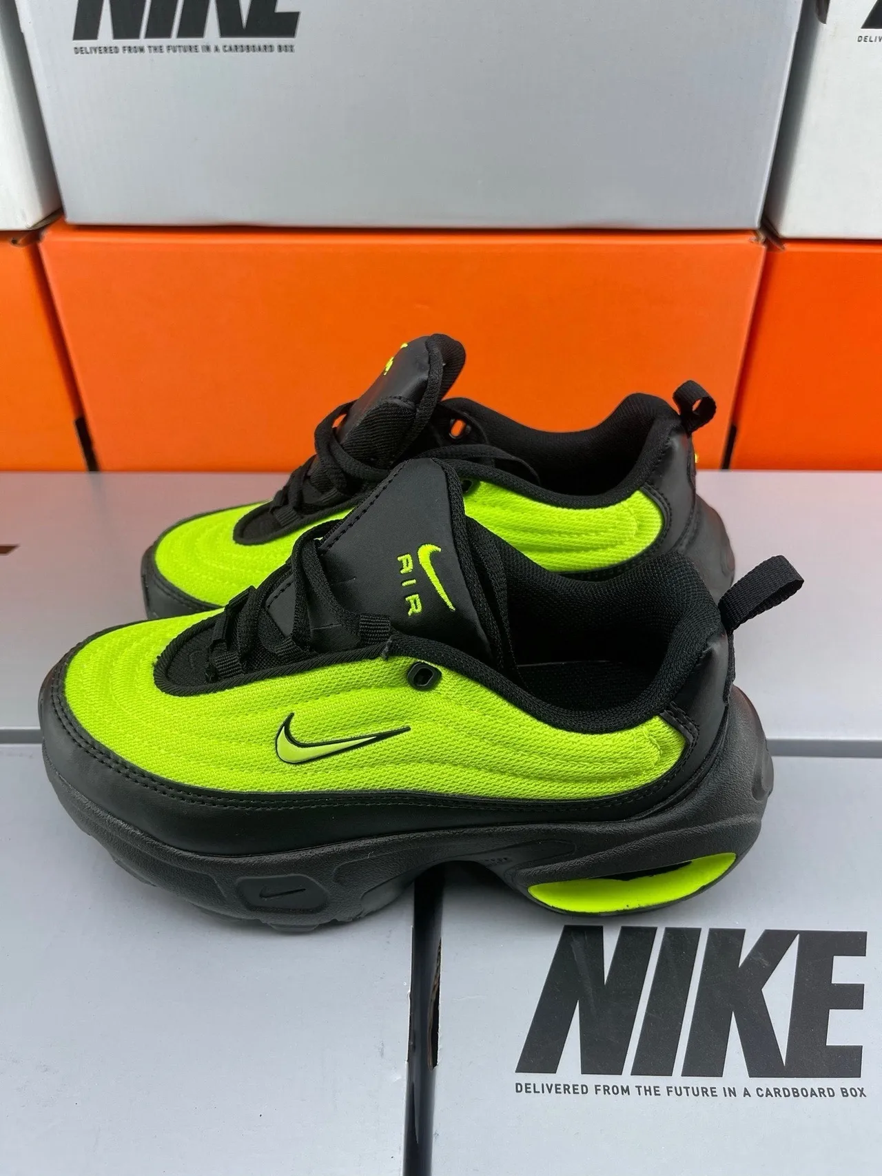 Nike Air Max 200 Neon Lime Green Black Chunky Sneakers 3