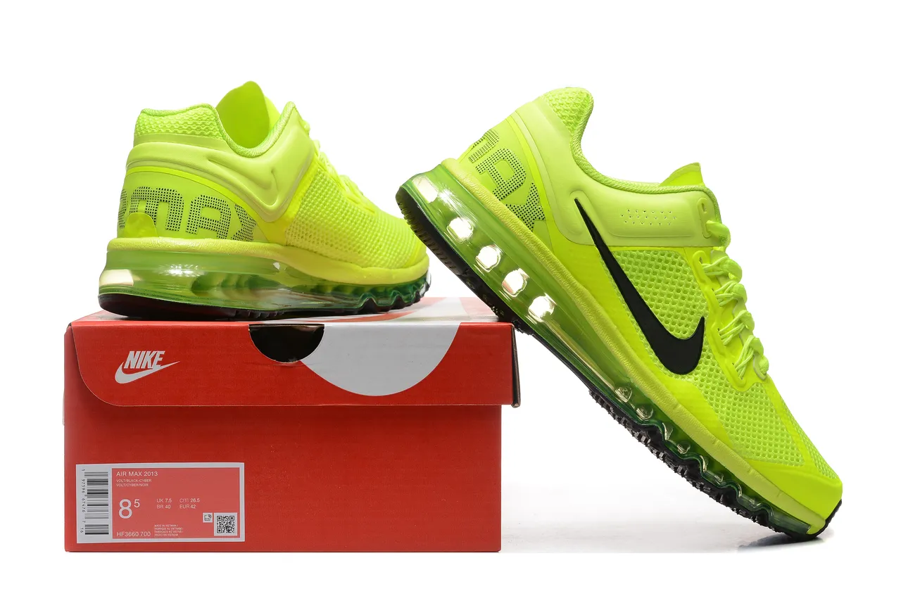 Nike Air Max 2013 Neon Lime Green Running Shoes 2