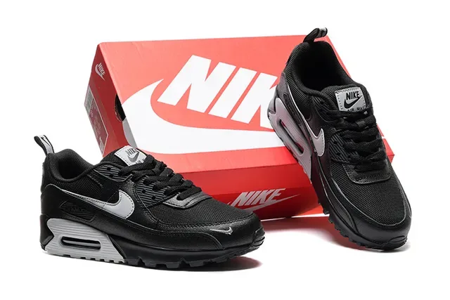 Nike Air Max 90 Black and Light Gray Lifestyle Sneakers 2