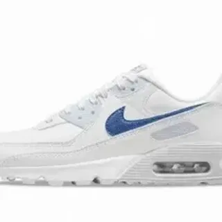 Nike Air Max 90 White and Royal Blue Lifestyle Sneakers