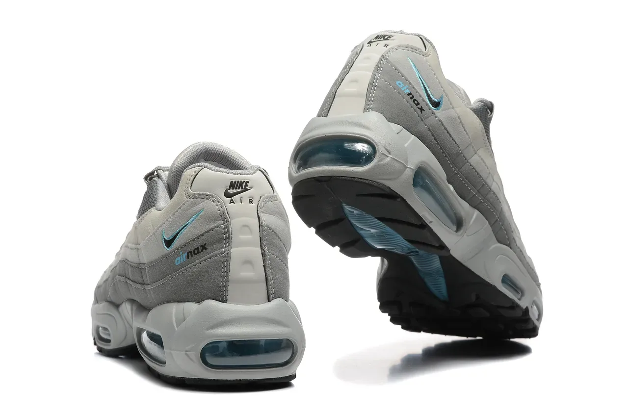 Nike Air Max 95 Gray and Teal Lifestyle Sneakers 3