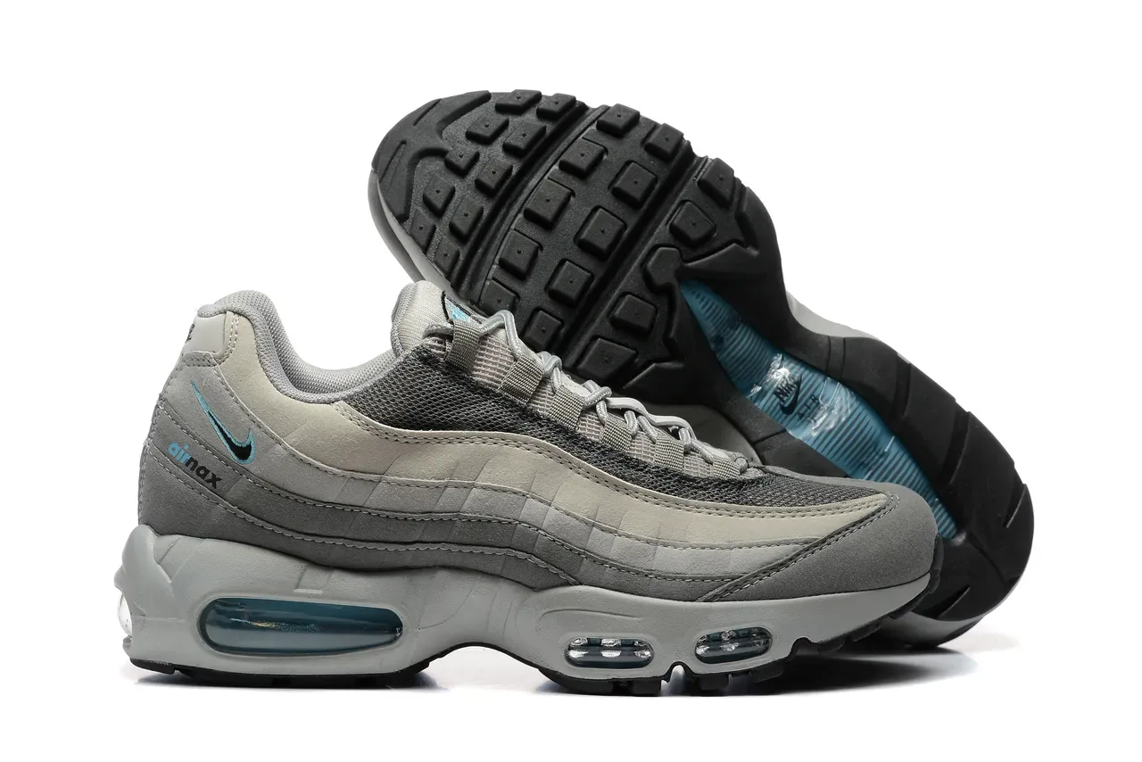 Nike Air Max 95 Gray and Teal Lifestyle Sneakers 5