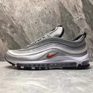 Nike Air Max 97 Metallic Silver Red Lifestyle Sneakers
