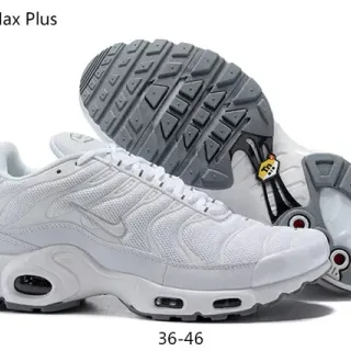 Nike Air Max Plus White and Gray Lifestyle Sneakers