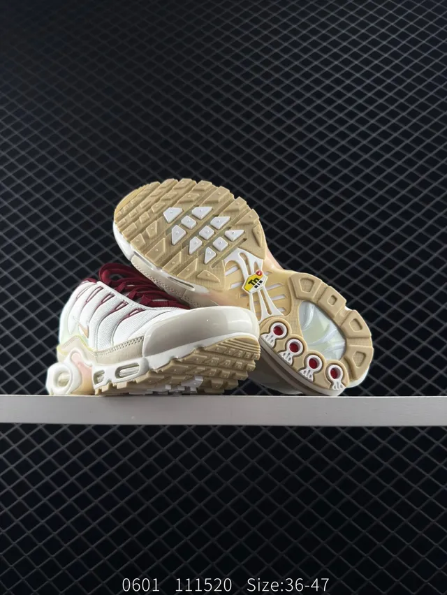 Nike Air Max Plus White Beige Maroon Chunky Sneakers 6