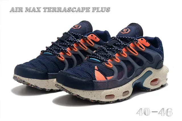 Nike Air Max Terrascape Plus Navy Orange Speckled Sneakers Lifestyle 4
