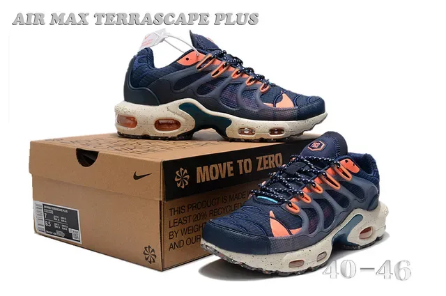 Nike Air Max Terrascape Plus Navy Orange Speckled Sneakers Lifestyle 6