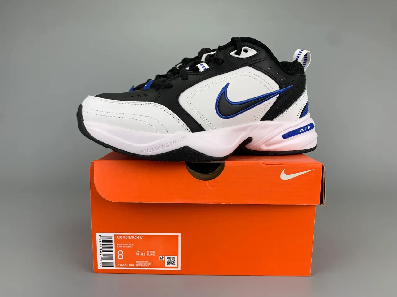 Nike Air Monarch IV White Black Royal Blue Lifestyle Sneakers 3