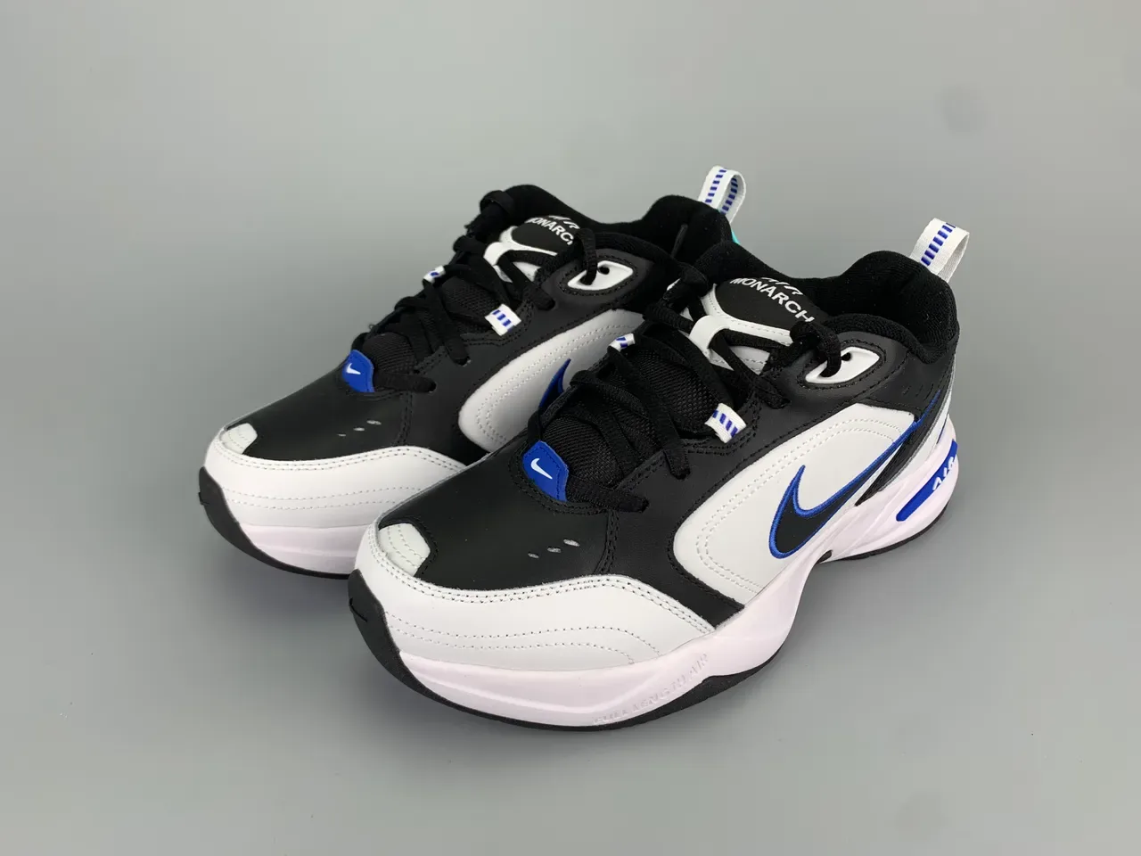Nike Air Monarch IV White Black Royal Blue Lifestyle Sneakers 8