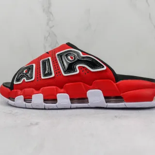 Nike Air More Uptempo Slide लाल काला सफेद चप्पल