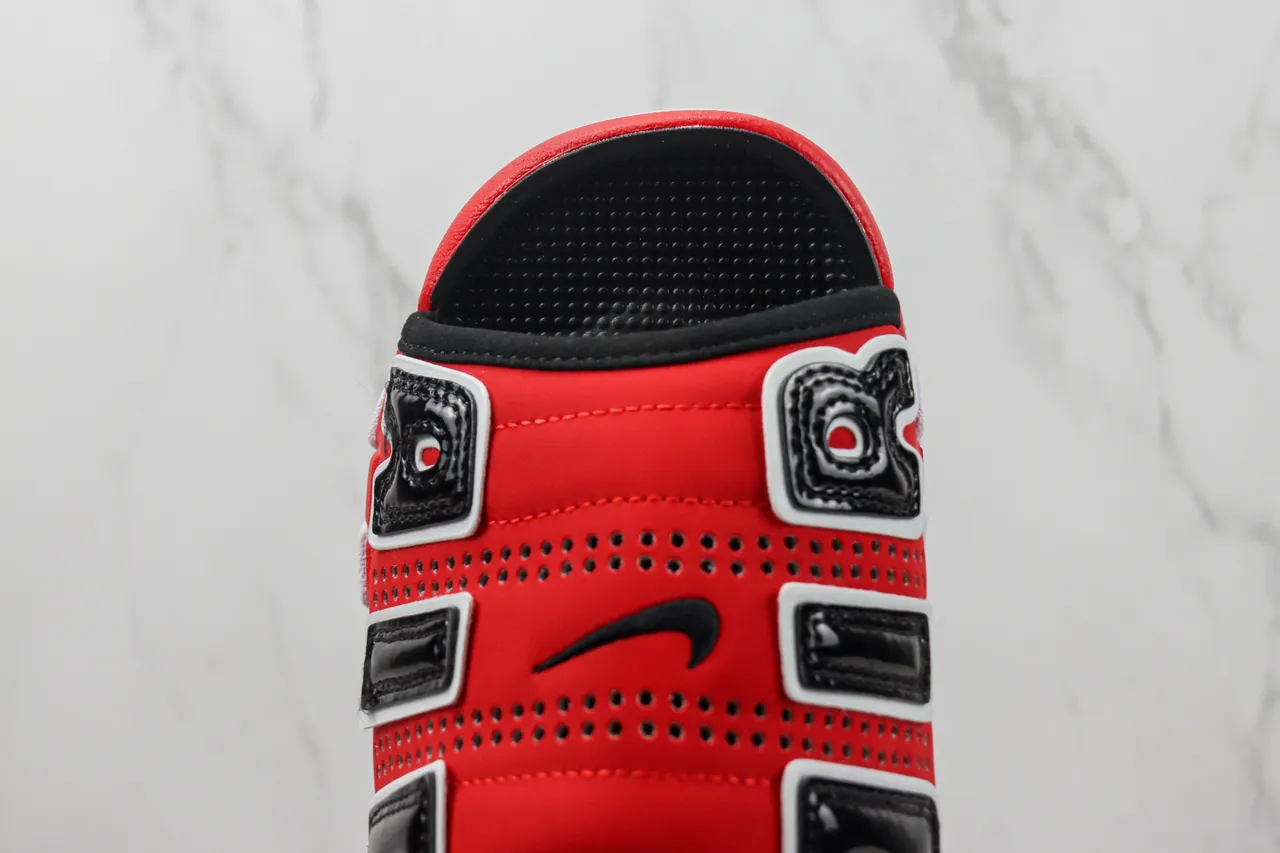 Nike Air More Uptempo Slide Red Black White Slippers 6