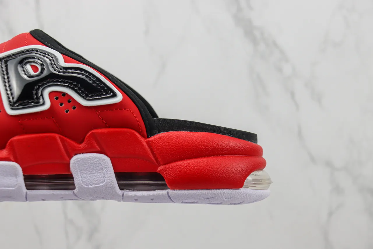 Nike Air More Uptempo Slide Red Black White Slippers 7