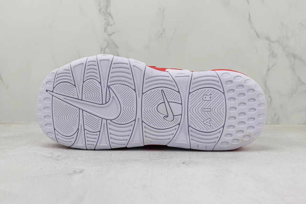 Nike Air More Uptempo Slide Red Black White Slippers 8