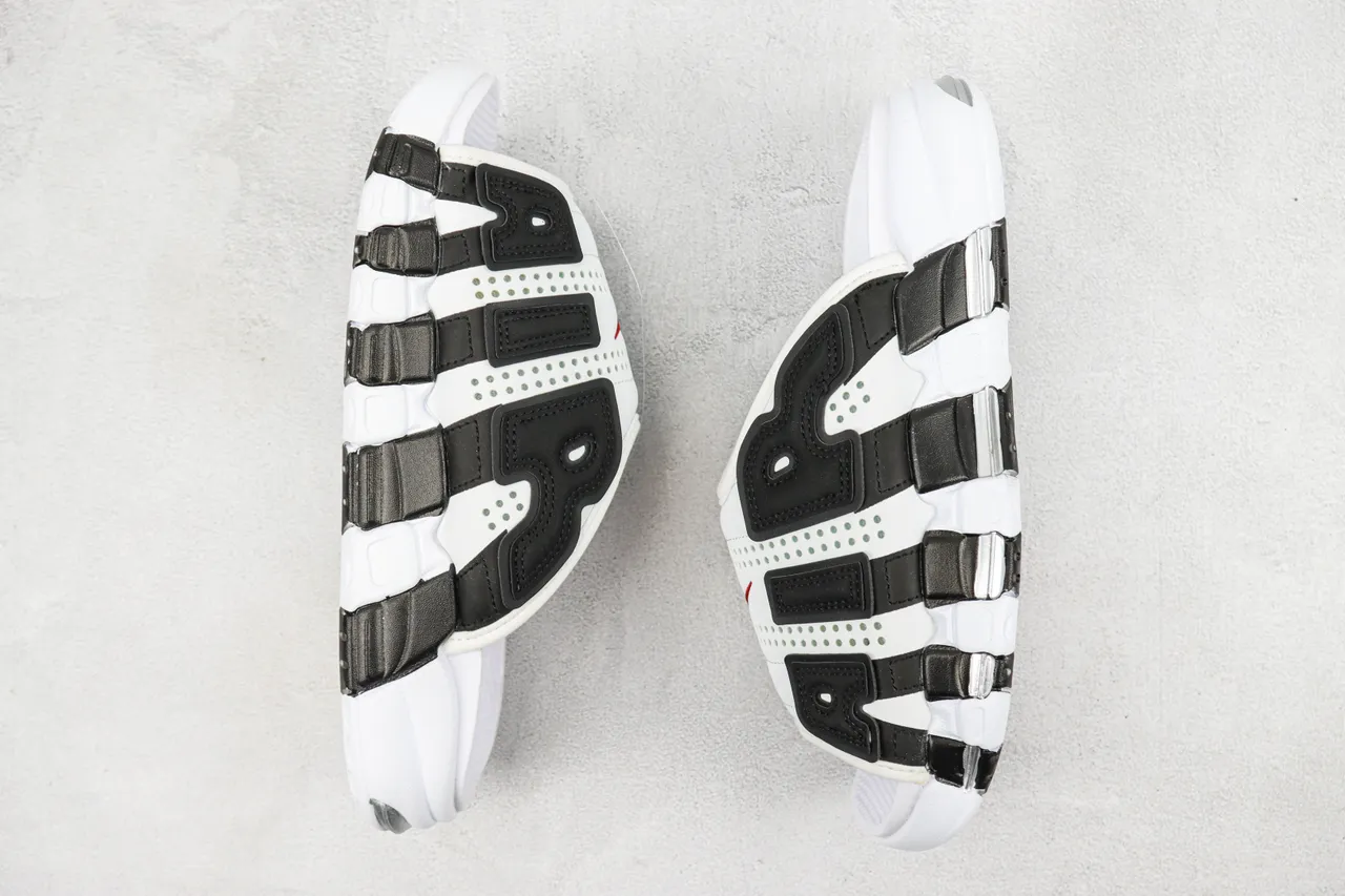 Nike Air More Uptempo Slide White Black Slippers 2