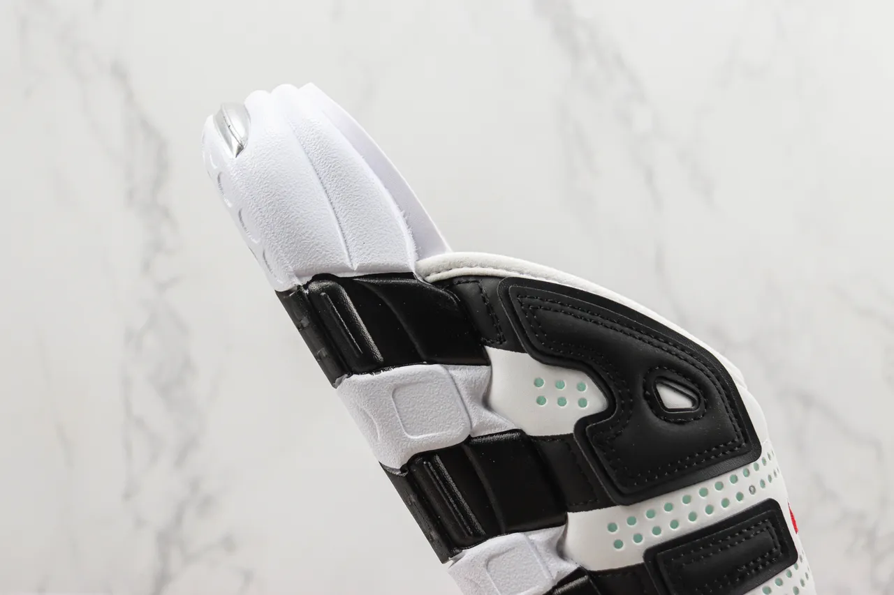 Nike Air More Uptempo Slide White Black Slippers 5