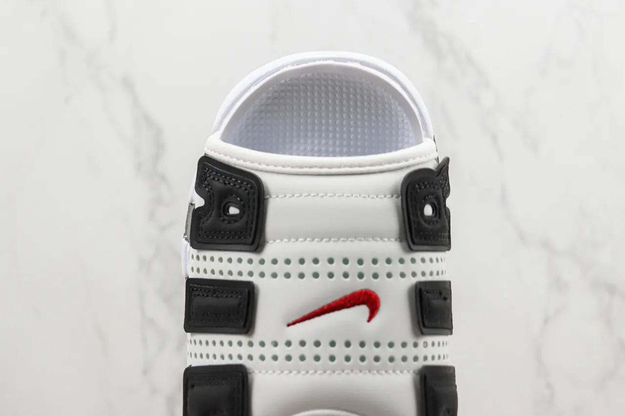Nike Air More Uptempo Slide White Black Slippers 6