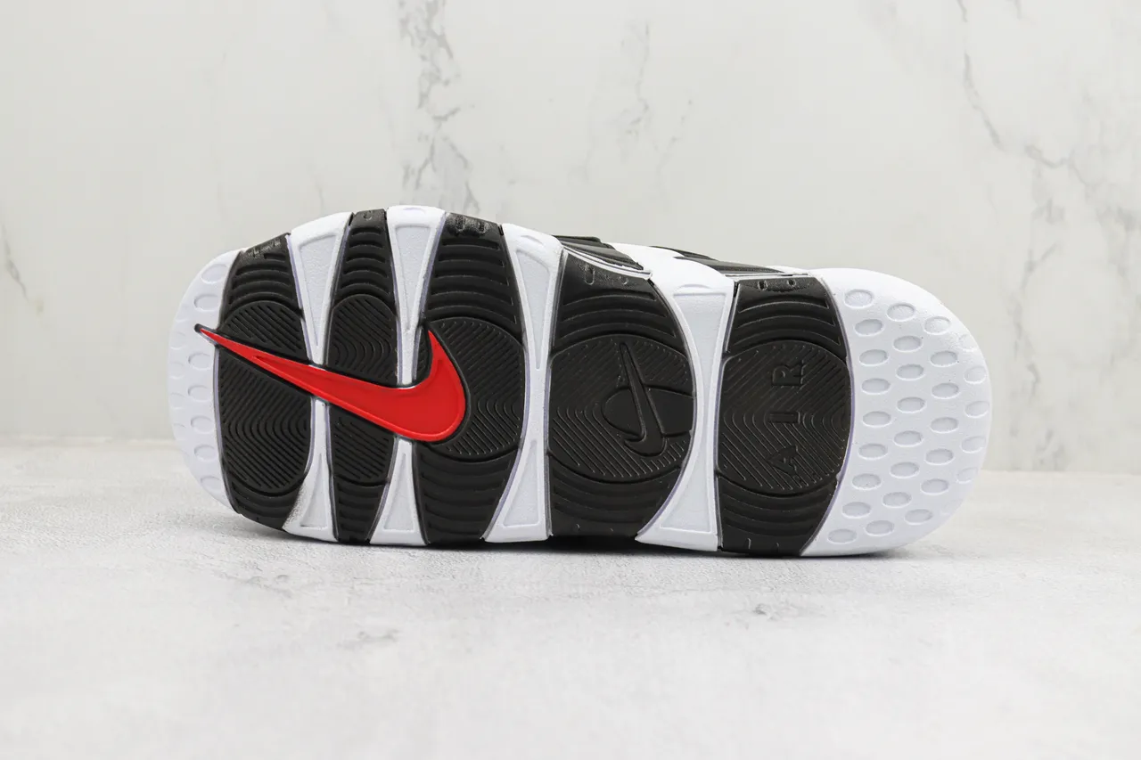 Nike Air More Uptempo Slide White Black Slippers 8