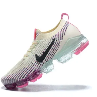 Nike Air VaporMax Beige Pink Flyknit Upper Visible Full-Length Cushioning Lifestyle Sneakers