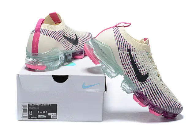 Nike Air VaporMax Beige Pink Flyknit Upper Visible Full-Length Cushioning Lifestyle Sneakers 7