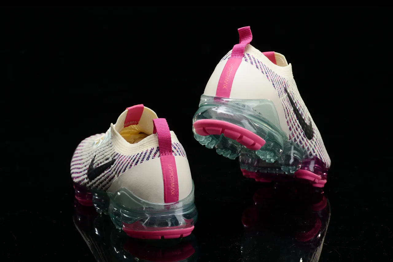 Nike Air VaporMax Beige Pink Flyknit Upper Visible Full-Length Cushioning Lifestyle Sneakers 8