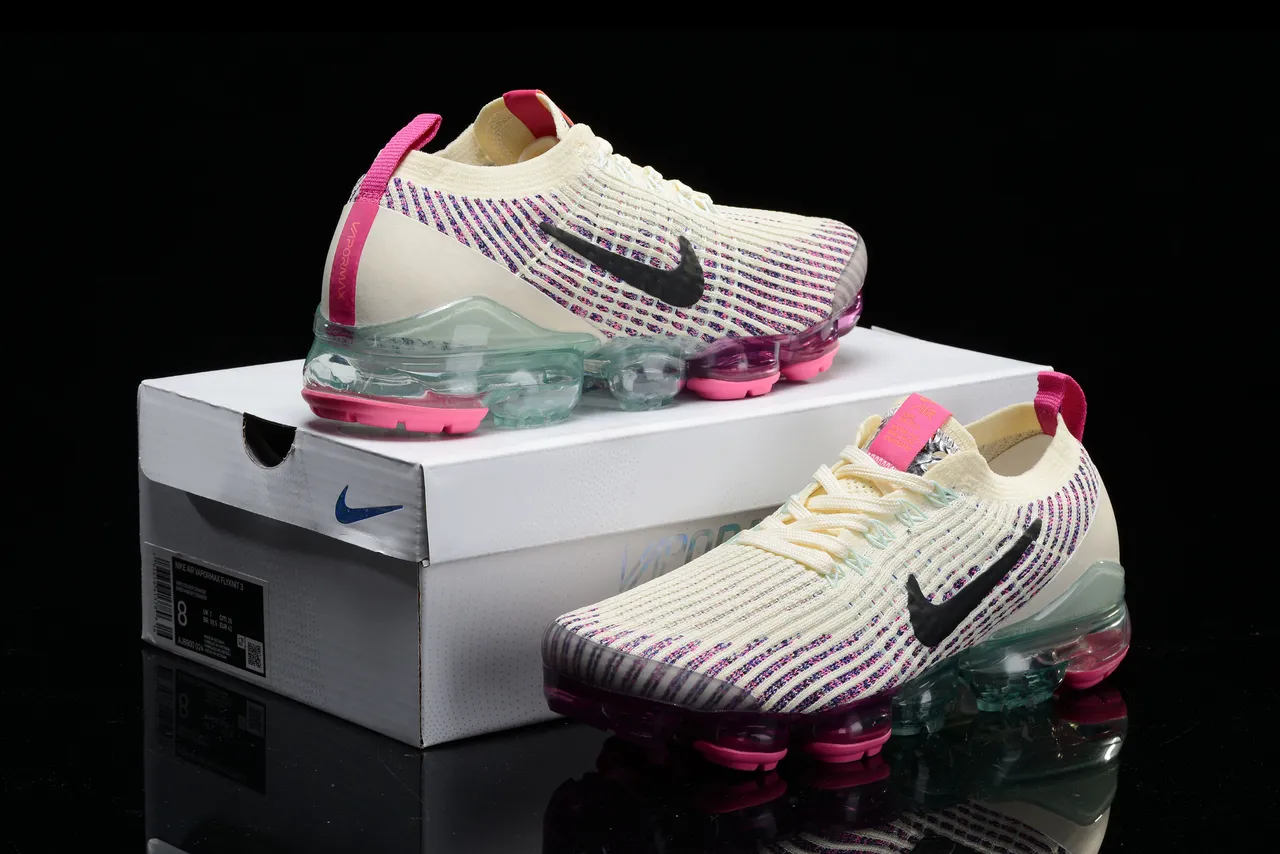 Nike Air VaporMax Beige Pink Flyknit Upper Visible Full-Length Cushioning Lifestyle Sneakers 15
