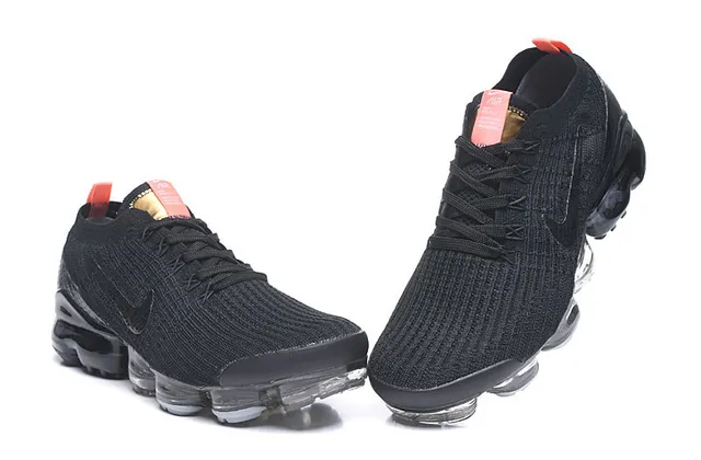 Nike Air VaporMax Noir Orange Or Chaussures de course 3