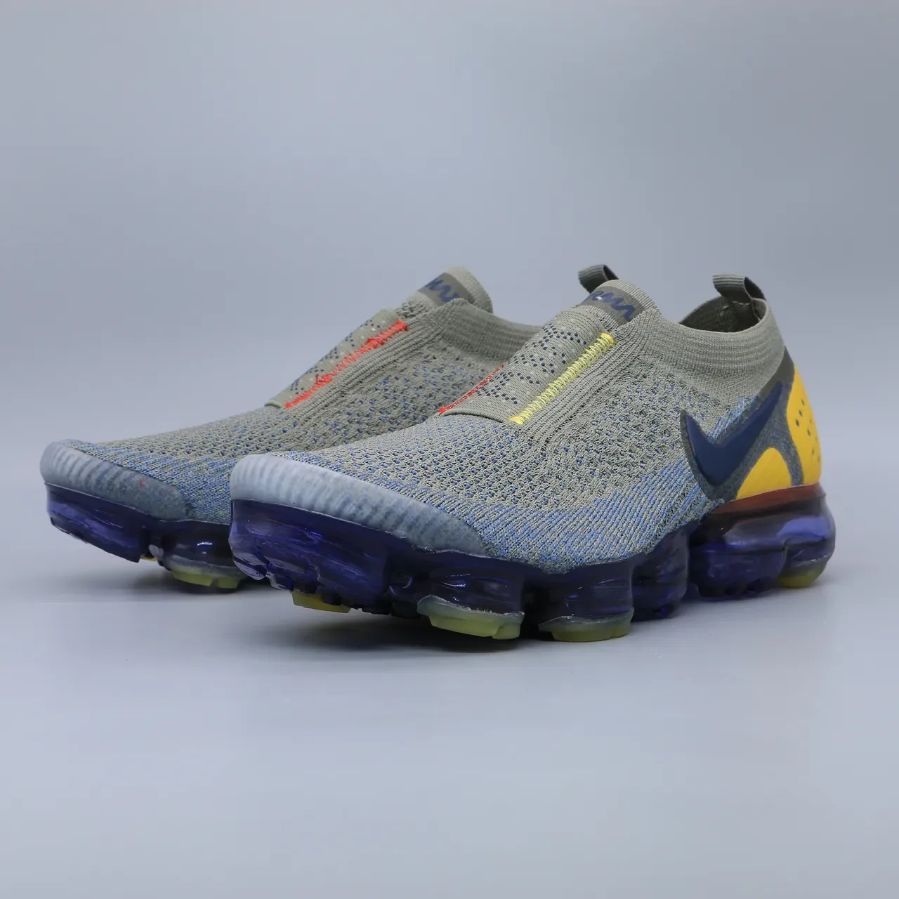 Nike Air VaporMax Flyknit 2 Gris Bleu Jaune Chaussures Lifestyle 5