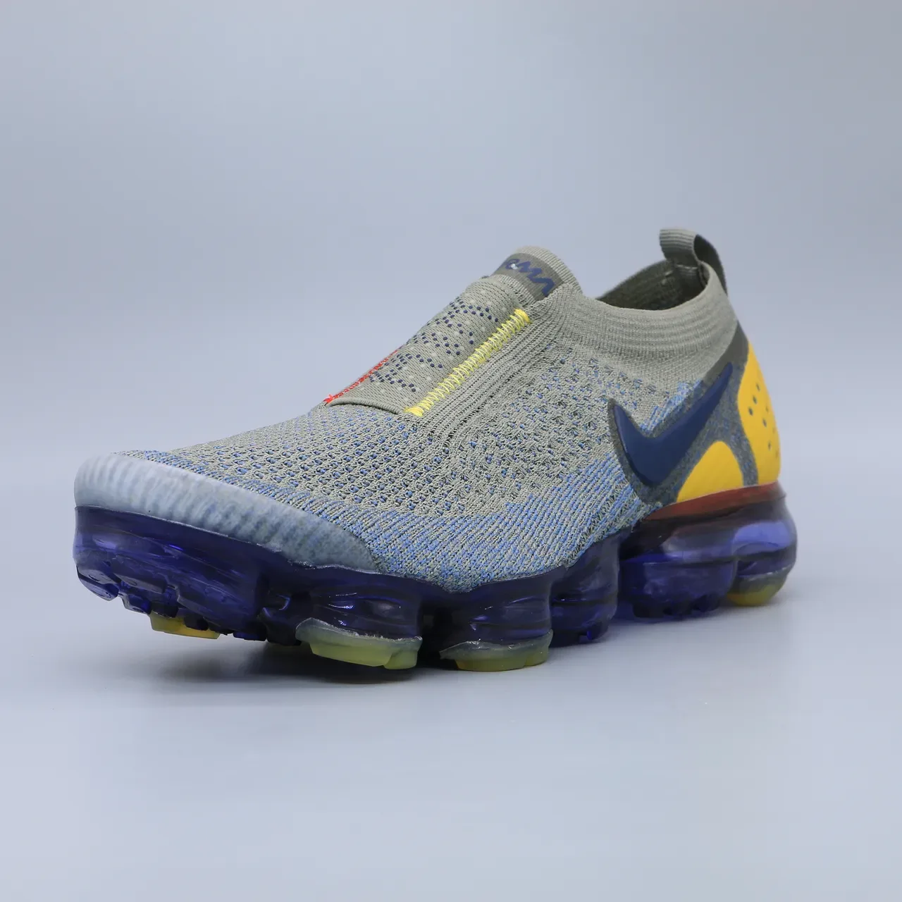 Nike Air VaporMax Flyknit 2 Gris Bleu Jaune Chaussures Lifestyle 8