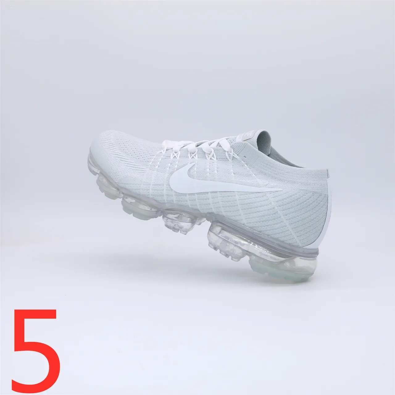 Nike Air VaporMax Flyknit Light Gray Translucent Sole Lifestyle Sneakers 2