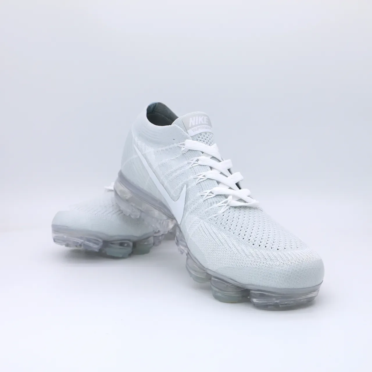 Nike Air VaporMax Flyknit Light Gray Translucent Sole Lifestyle Sneakers 8