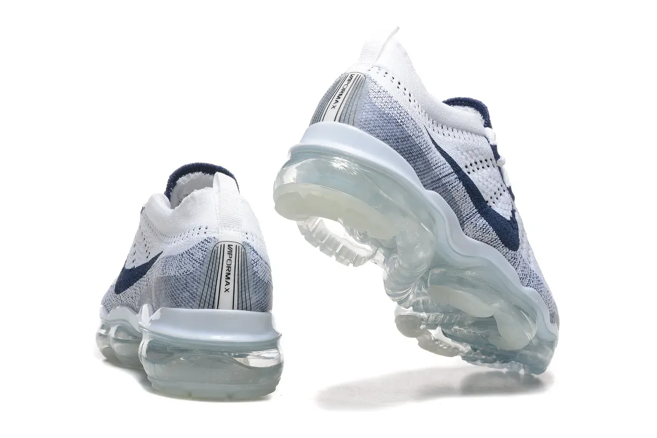 Nike Air VaporMax Flyknit White Navy Lifestyle Sneakers 3