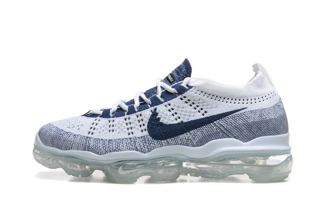Nike Air VaporMax Flyknit White Navy Lifestyle Sneakers 5