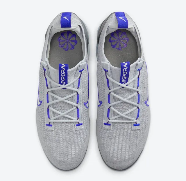Nike Air VaporMax Plus Gray and Royal Blue Lifestyle Sneakers 4