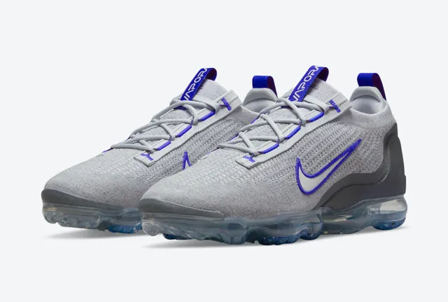 Nike Air VaporMax Plus Gray and Royal Blue Lifestyle Sneakers 5