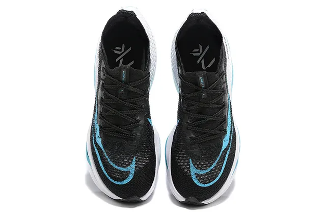 Nike Air Zoom Alphafly Noir et Bleu Tissu Ingénierie Supérieur Longueur Complète ZoomX Amortissement Chaussures de Course 2