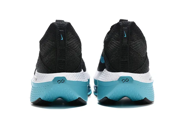 Nike Air Zoom Alphafly Noir et Bleu Tissu Ingénierie Supérieur Longueur Complète ZoomX Amortissement Chaussures de Course 3