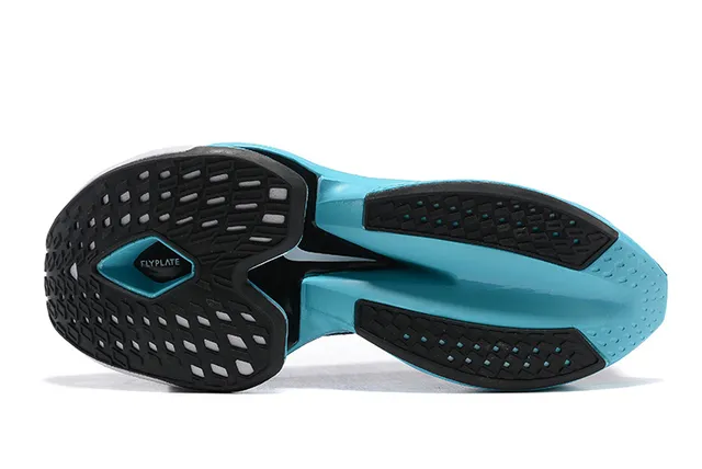 Nike Air Zoom Alphafly Noir et Bleu Tissu Ingénierie Supérieur Longueur Complète ZoomX Amortissement Chaussures de Course 4