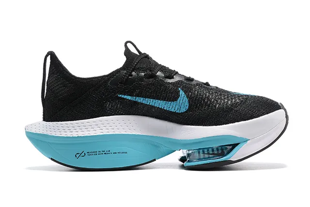 Nike Air Zoom Alphafly Noir et Bleu Tissu Ingénierie Supérieur Longueur Complète ZoomX Amortissement Chaussures de Course 5