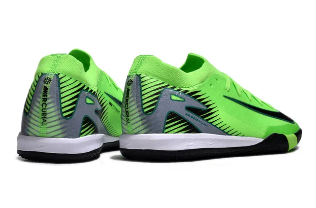 Nike Air Zoom Vert Noir Tricot Néon Semelle en Caoutchouc Chaussures de Football Indoor 5