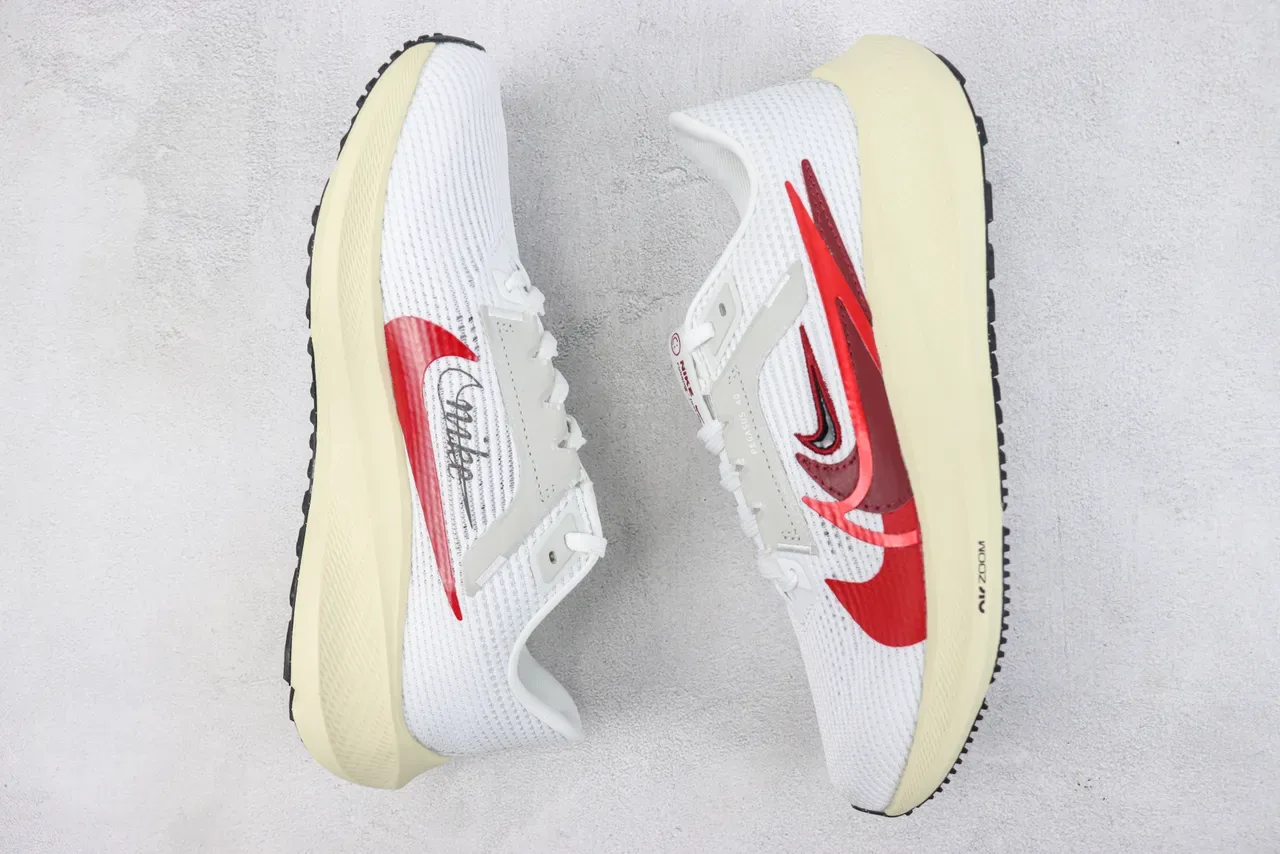 Nike Air Zoom Pegasus 40 White Red Cream Running Shoes 2