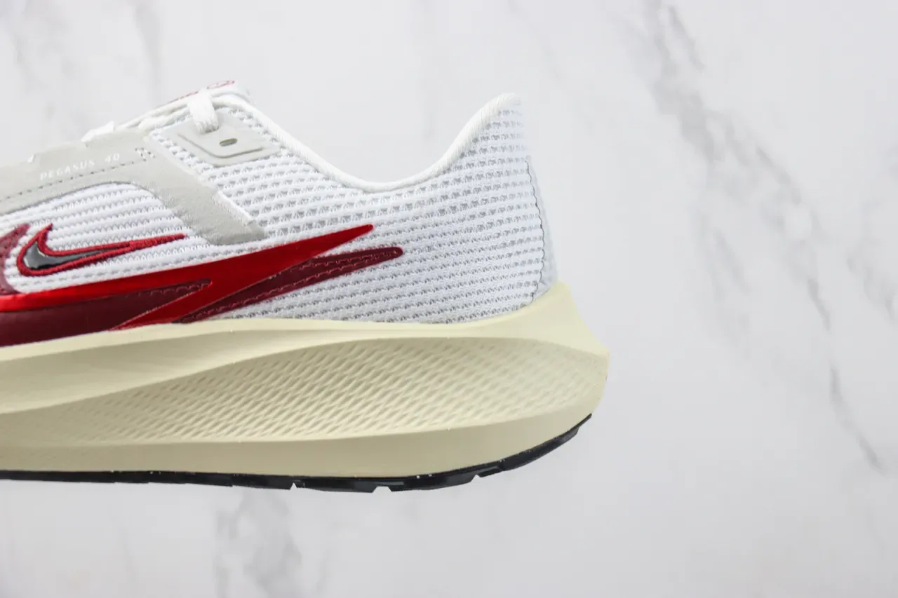 Nike Air Zoom Pegasus 40 White Red Cream Running Shoes 7